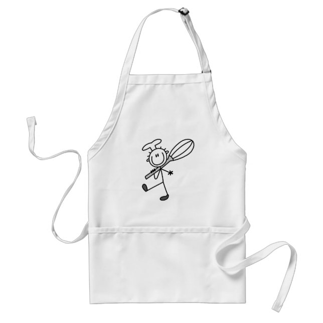 Stick Figure Chef with Whisk Tshirts Standard Apron (Front)