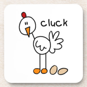 Stick Figure Chicken T-shirts and Gifts Coaster