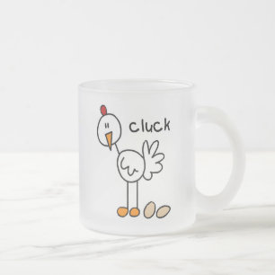 Stick Figure Chicken T-shirts and Gifts Frosted Glass Coffee Mug
