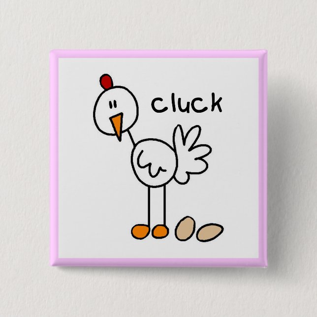 Stick Figure Chicken Tshirts and Gifts 15 Cm Square Badge (Front)