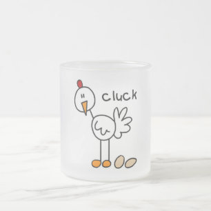 Stick Figure Chicken Tshirts and Gifts Frosted Glass Coffee Mug
