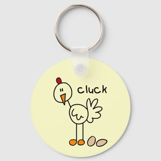 Stick Figure Chicken Tshirts and Gifts Key Ring (Front)