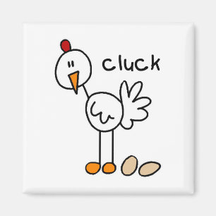Stick Figure Chicken Tshirts and Gifts Magnet