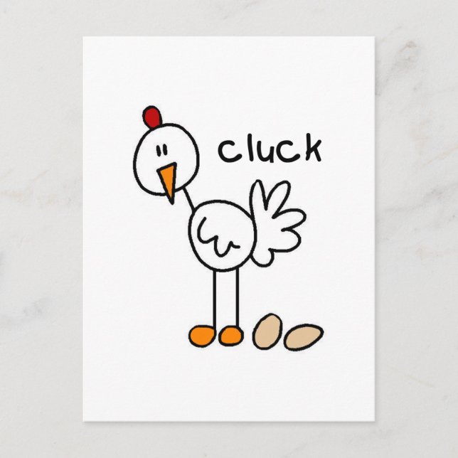 Stick Figure Chicken Tshirts and Gifts Postcard (Front)