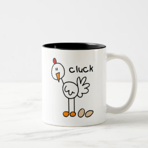 Stick Figure Chicken Two-Tone Coffee Mug