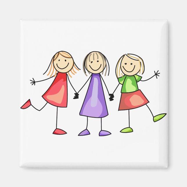 Stick Figure Children Magnet (Front)