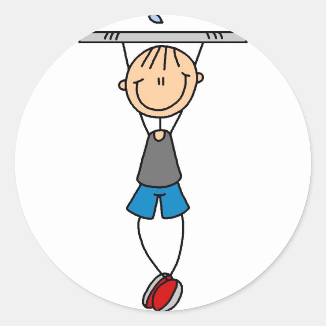 Stick Figure Chin Ups Sticker (Front)
