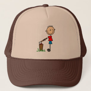 Stick Figure Chops Wood Hat