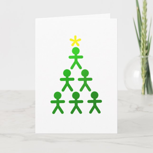 Stick Figure Christmas Tree Card (Front)