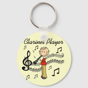 Stick Figure Clarinet Player Tshirts and Gifts Key Ring