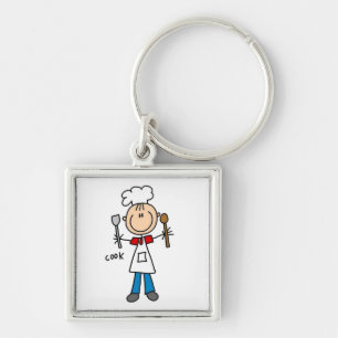 Stick Figure Cook Key Ring