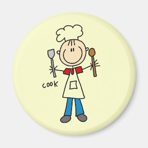 Stick Figure Cook Magnet