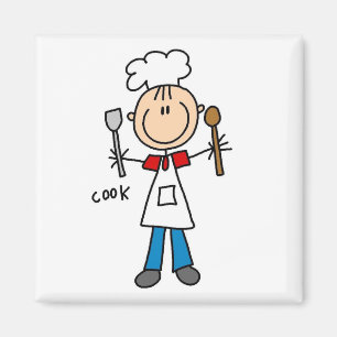 Stick Figure Cook Magnet