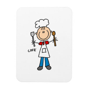 Stick Figure Cook Magnet