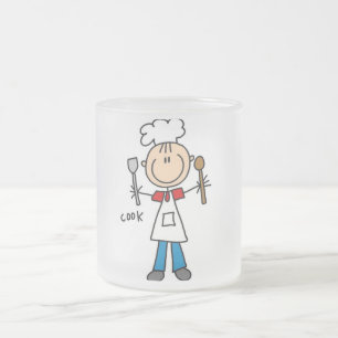 Stick Figure Cook T-shirts and Gifts Frosted Glass Coffee Mug