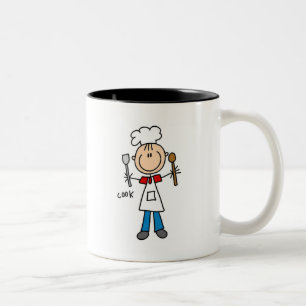 Stick Figure Cook T-shirts and Gifts Two-Tone Coffee Mug