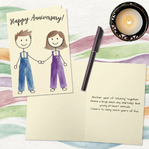 Stick Figure Couple Cover Template Card
