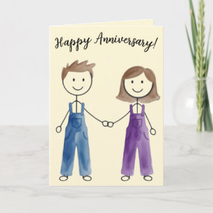 Stick Figure Couple Cover Template Card