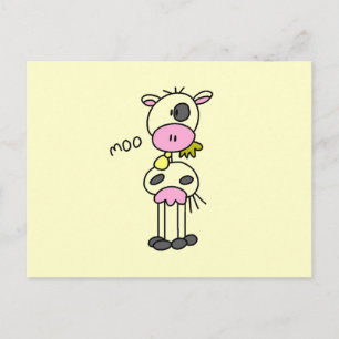 Stick Figure Cow T-shirts and GIfts Postcard