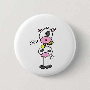 Stick Figure Cow Tshirts and Gifts 6 Cm Round Badge