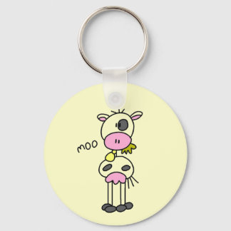 Stick Figure Cow Tshirts and Gifts Key Ring