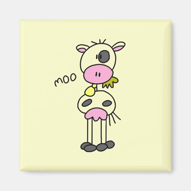 Stick Figure Cow Tshirts and Gifts Magnet (Front)