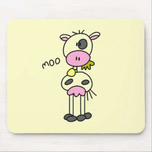 Stick Figure Cow Tshirts and Gifts Mouse Mat