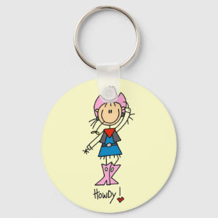 Stick Figure Cowgirl T-shirts and Gifts Key Ring