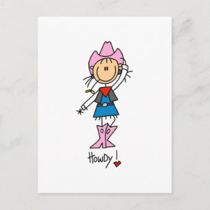 Stick Figure Cowgirl T-shirts and Gifts Postcard