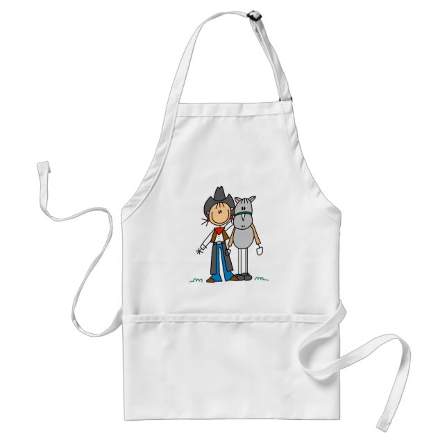 Stick Figure Cowgirl with Horse Apron (Front)
