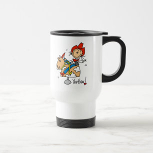 Stick Figure Cowgirl Yee Haw T-shirts and Gifts Travel Mug