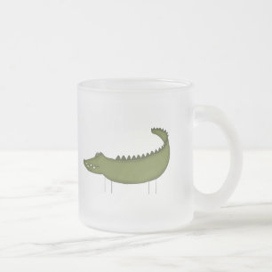 Stick Figure Crocodile tshirts and Gifts Frosted Glass Coffee Mug