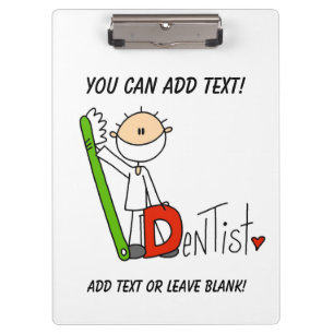 Stick Figure D is for Dentist Clipboard