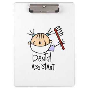 Stick Figure Dental Assistant Clipboard