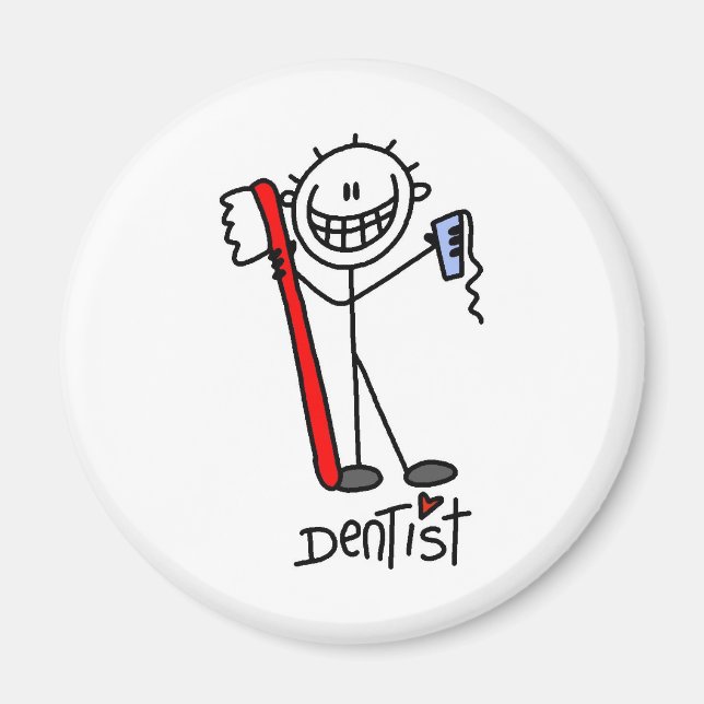 Stick Figure Dentist Magnet (Front)