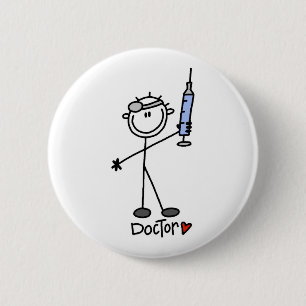 Stick Figure Doctor 6 Cm Round Badge