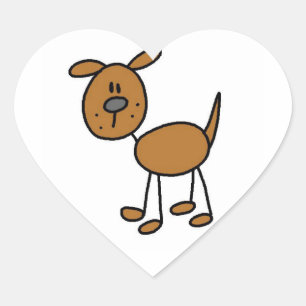 Stick Figure Dog T-shirts and Gifts Heart Sticker