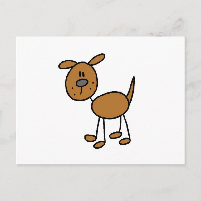 Stick Figure Dog T-shirts and Gifts Postcard (Front)
