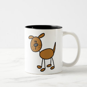 Stick Figure Dog T-shirts and Gifts Two-Tone Coffee Mug