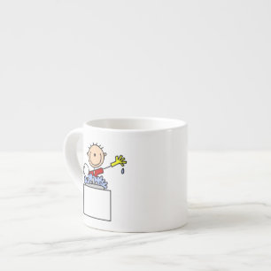 Stick Figure Doing Dishes Espresso Cup