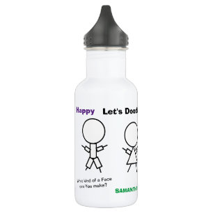 Stick Figure Doodle Faces Colour Me 532 Ml Water Bottle