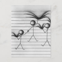 Stick Figure Drawing of Hanging on Lines