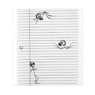Stick Figure Drawing of Spies and Spy on Lines Notepad