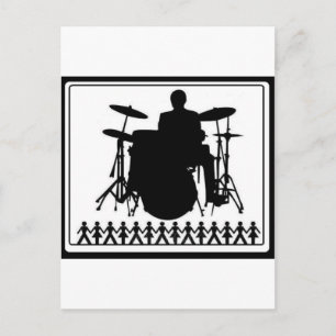 STICK FIGURE DRUMMER POSTCARD