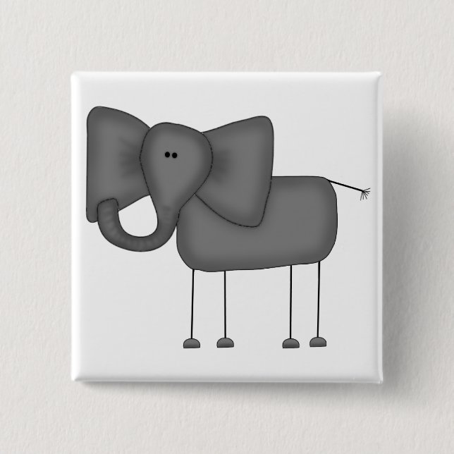 Stick Figure Elephant Tshirts and Gifts 15 Cm Square Badge (Front)