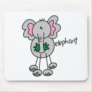 Stick Figure Elephant Tshirts and Gifts Mouse Mat