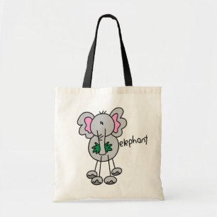 Stick Figure Elephant Tshirts and Gifts Tote Bag