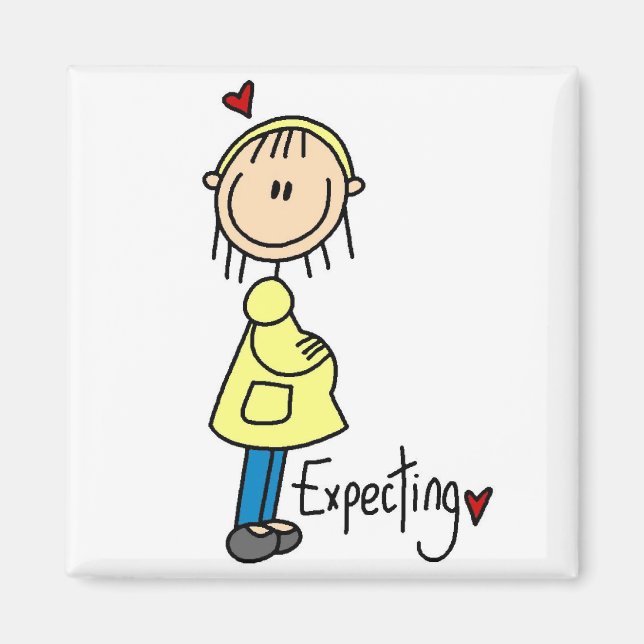 Stick Figure Expecting Baby Magnet (Front)