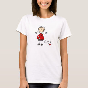 Stick Figure Expecting Twins T-Shirt