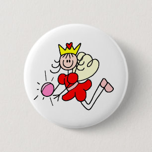 Stick Figure Fairy Crystal Ball Button